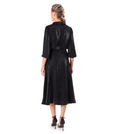 Midi dress in satin fabric