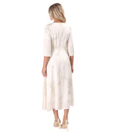 Midi dress in viscose with metallic yarn