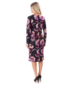 Elegant dress in heavy stretch jersey with floral print