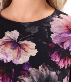 Elegant dress in heavy stretch jersey with floral print