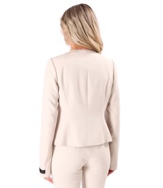 Office jacket with contrasting decorative trim