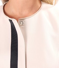 Office jacket with contrasting decorative trim