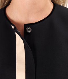 Office jacket with contrasting decorative trim