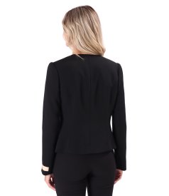 Office jacket with contrasting decorative trim