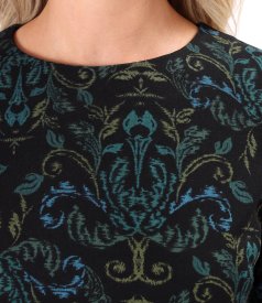 Floral-print dress in heavyweight stretch jersey