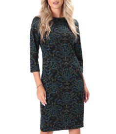 Floral-print dress in heavyweight stretch jersey