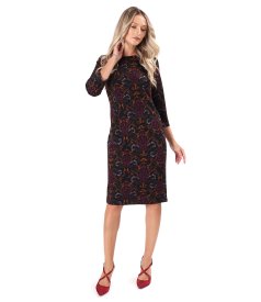 Floral-print dress in heavyweight jersey