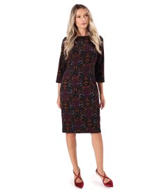 Floral-print dress in heavyweight jersey