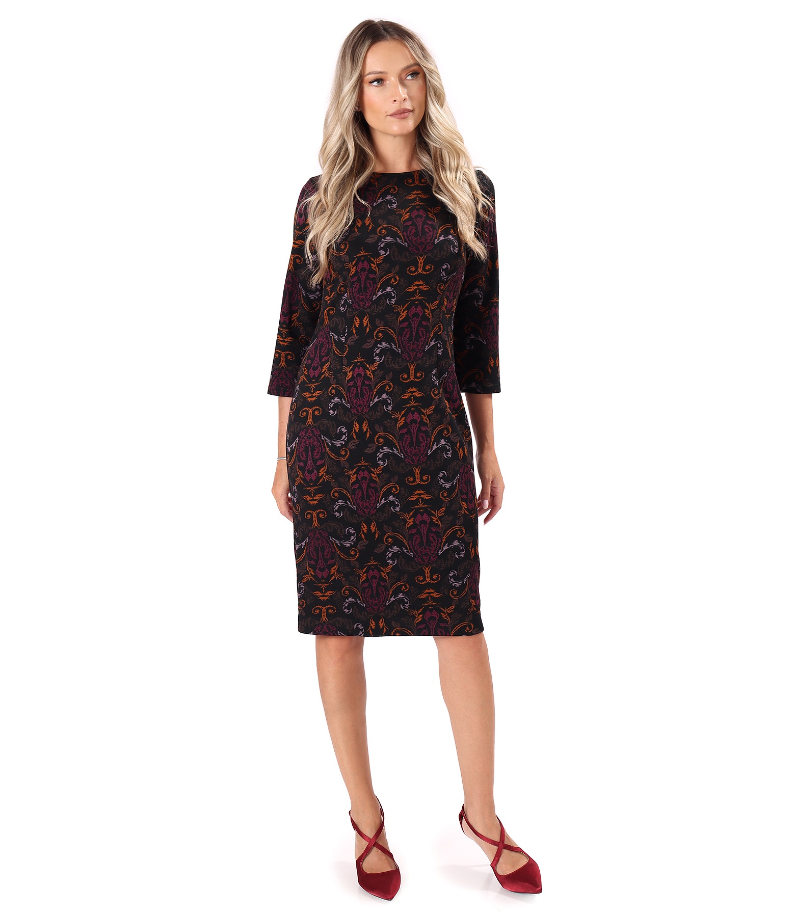 Floral-print dress in heavyweight jersey