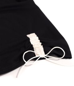 Stretch jersey blouse with drawstring hem