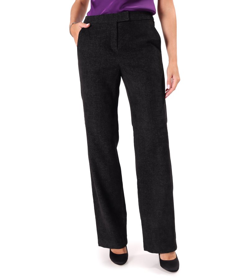 Straight-leg trousers in a thick viscose-blend fabric with lycra