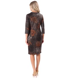 Elegant dress in stretch fabric with lurex yarn