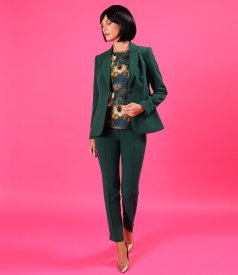 Stretch viscose jersey blouse in floral print