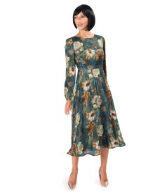 Rochie midi eleganta din viscoza cu matase naturala