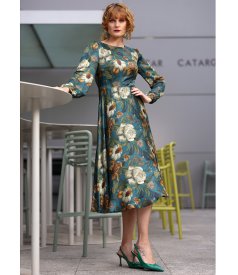 Rochie midi eleganta din viscoza cu matase naturala