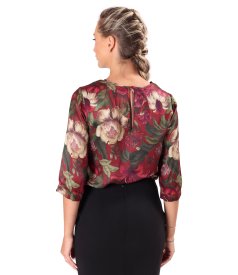Elegant viscose blouse with natural silk