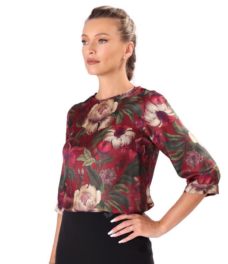Elegant viscose blouse with natural silk