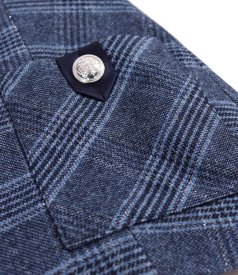 Office checked jacket in a cotton and wool blend