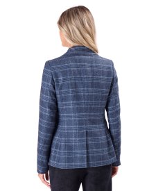 Office checked jacket in a cotton and wool blend