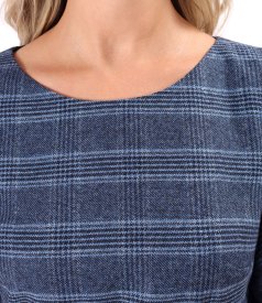 Office checked dress in a cotton and wool blend