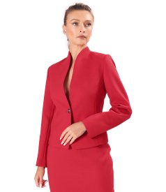 Office jacket in stretch virgin wool-blend fabric