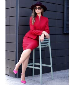 Office jacket in stretch virgin wool-blend fabric