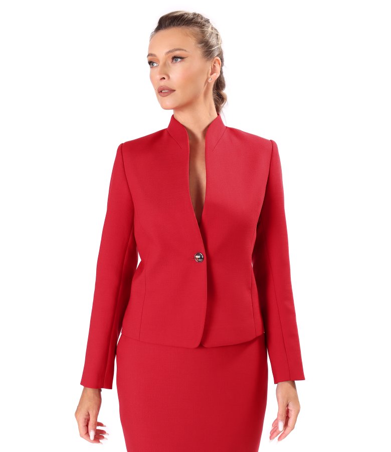 Office jacket in stretch virgin wool-blend fabric