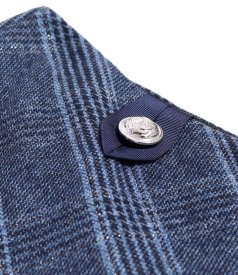 Flared office skirt in a cotton and wool check