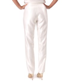 Slim-fit trousers in satin-look fabric