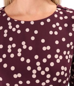 Midi dress in polka-dot printed viscose