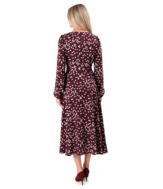Midi dress in polka-dot printed viscose