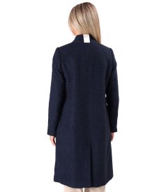 Elegant bouclé coat in a wool and alpaca blend