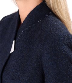 Elegant bouclé coat in a wool and alpaca blend