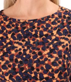 Stretch viscose jersey blouse with print