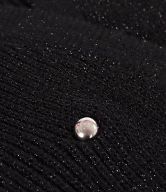 Knitted cardigan with double-breasted button fastening