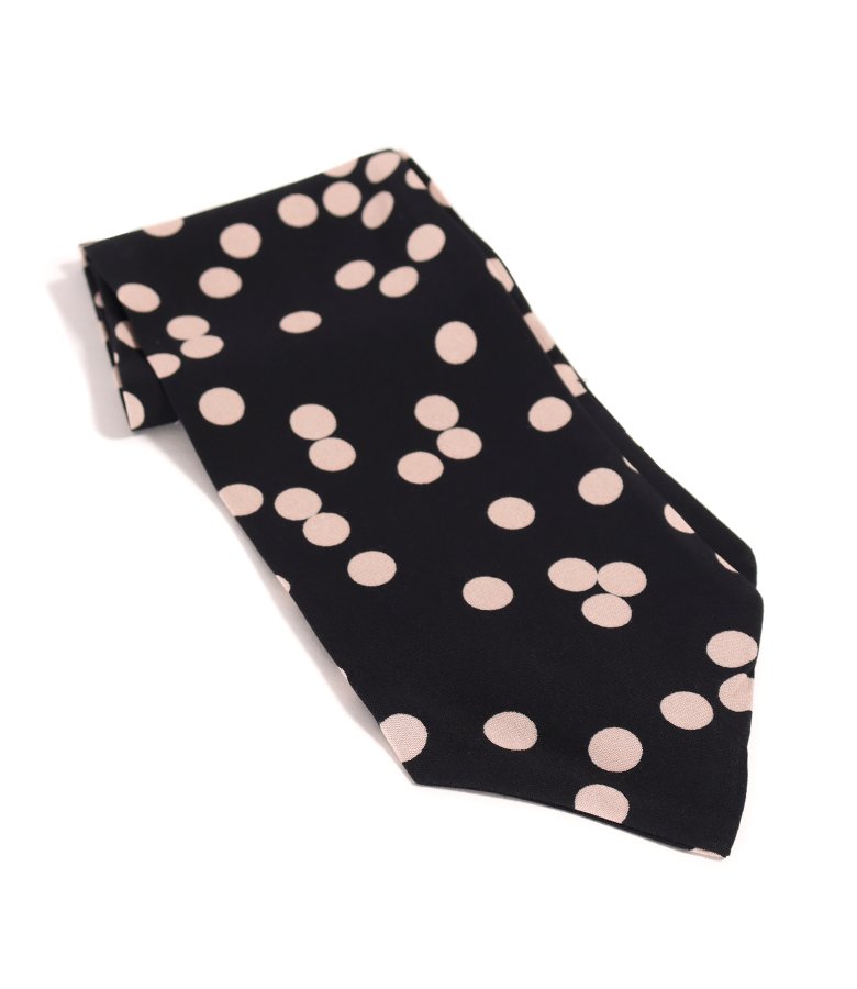 Short polka-dot print viscose scarf