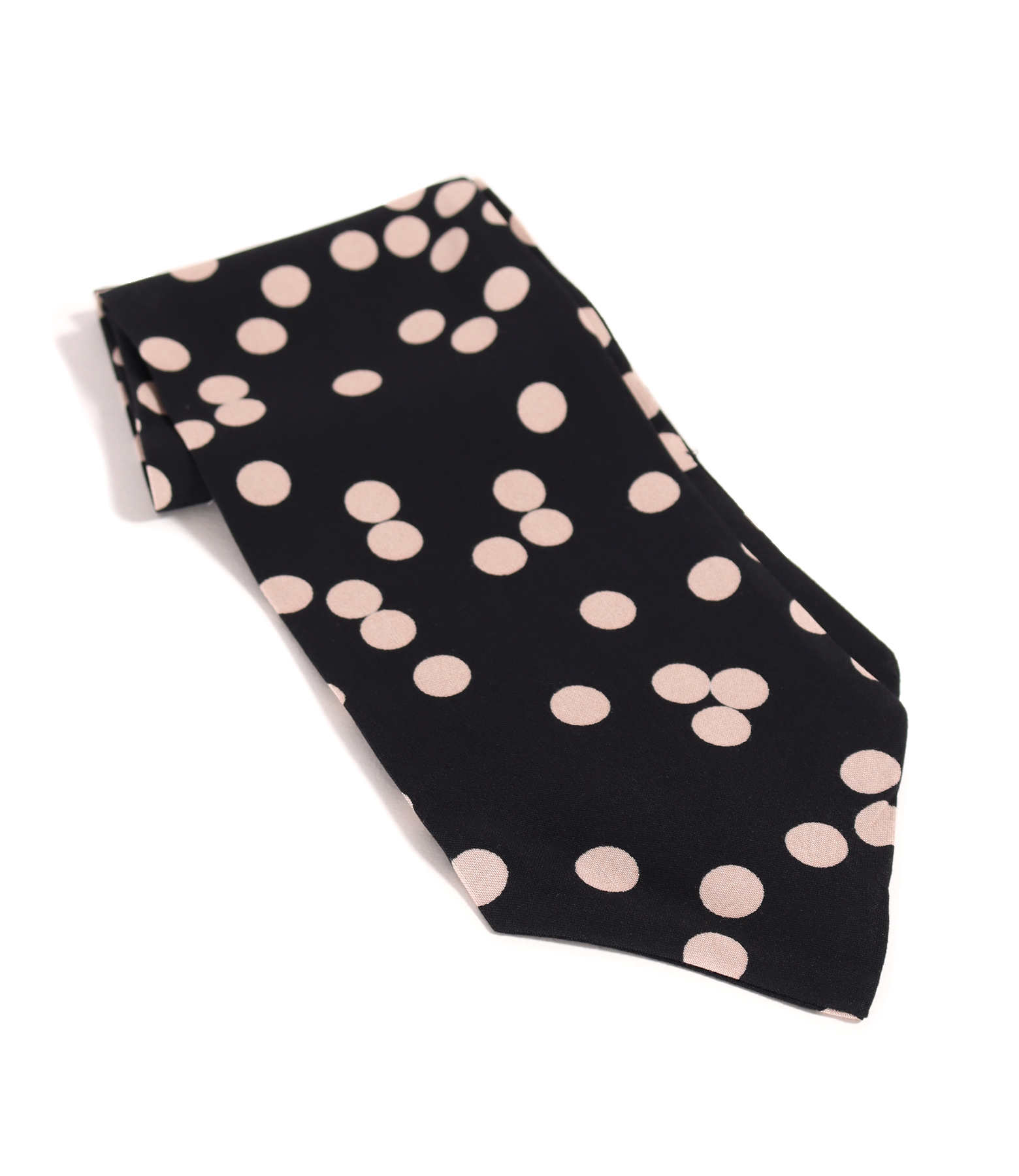Short polka-dot print viscose scarf