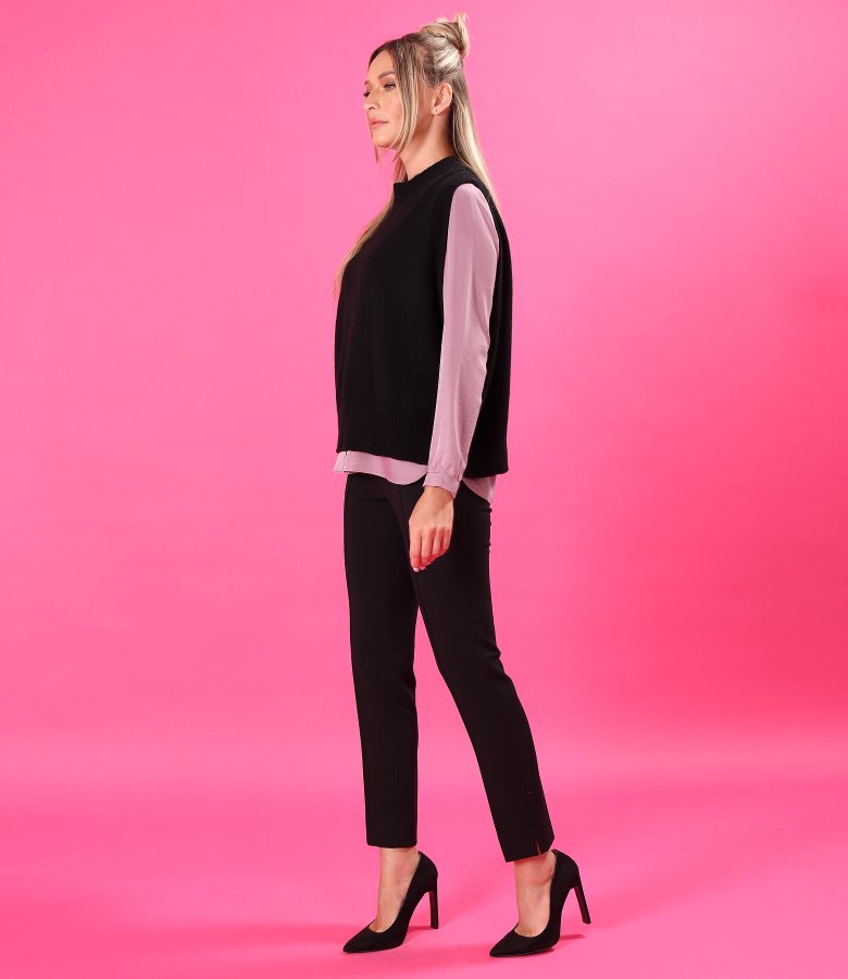 Elegant knitted wool vest