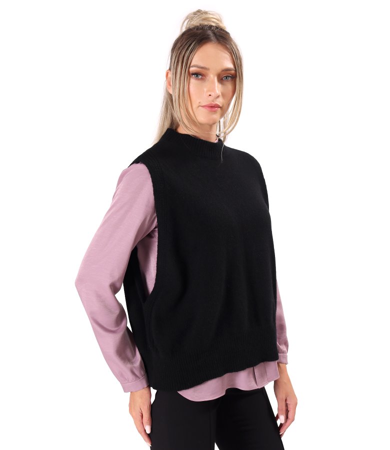 Elegant knitted wool vest
