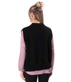 Elegant knitted wool vest