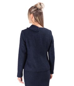 Sacou office din bucle cu lana si alpaca
