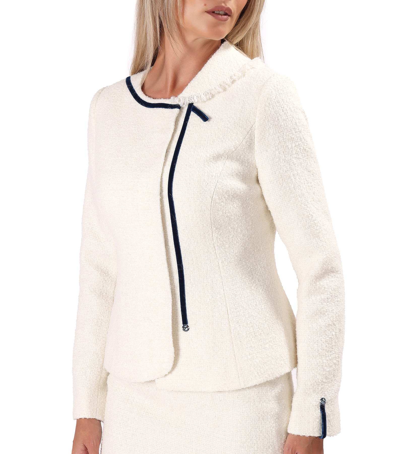Elegant bouclé jacket in a wool and alpaca blend