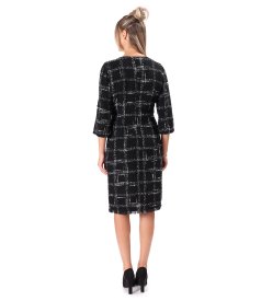 Elegant bouclé dress in a cotton and wool blend