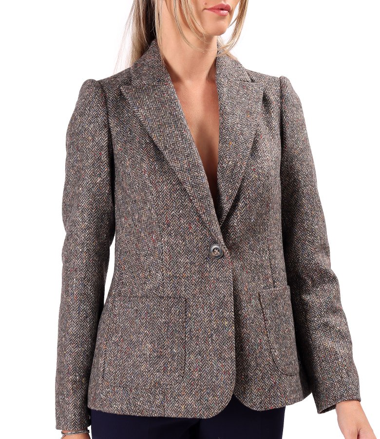 Office jacket in wool-blend fabric