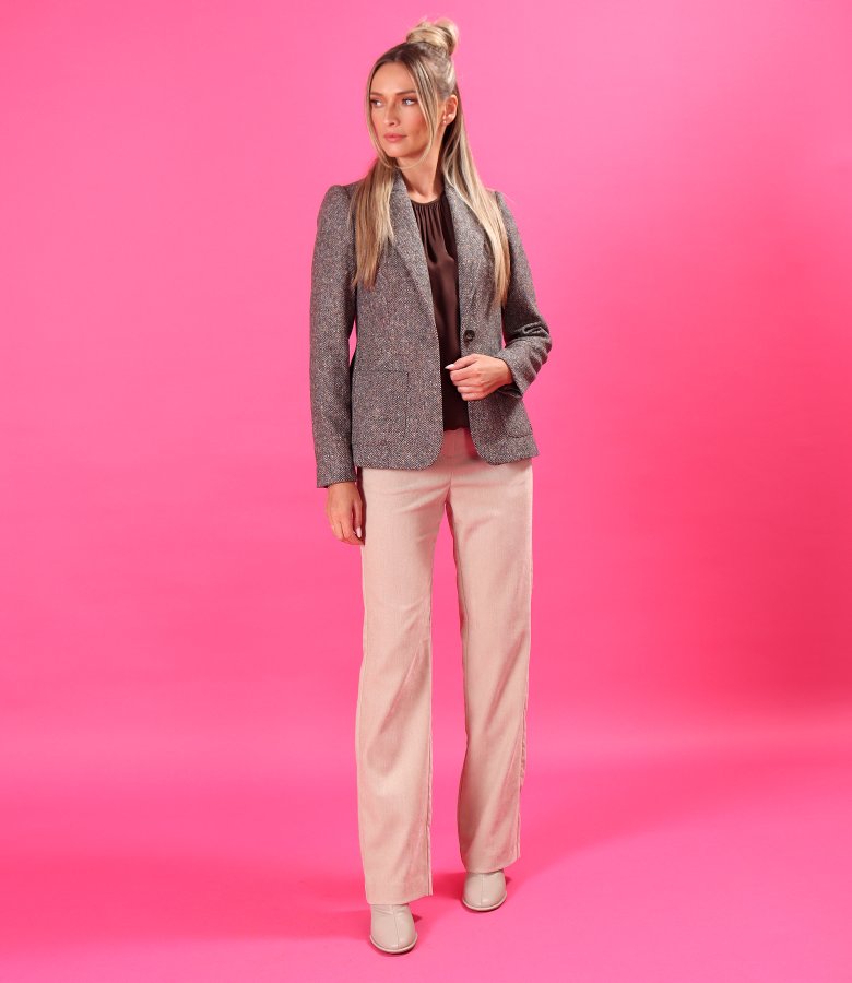 Office jacket in wool-blend fabric