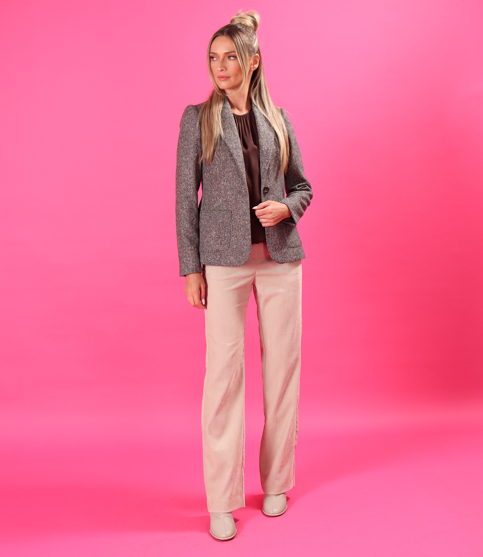 Office jacket in wool-blend fabric