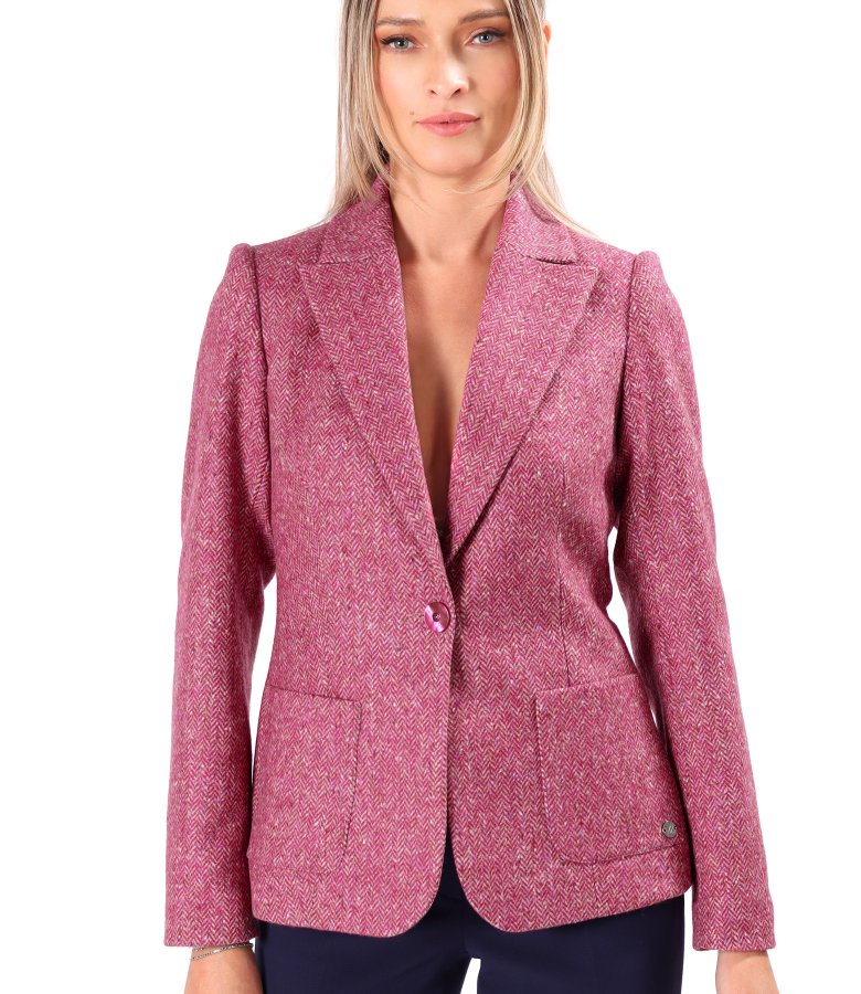 Office jacket in wool-blend fabric