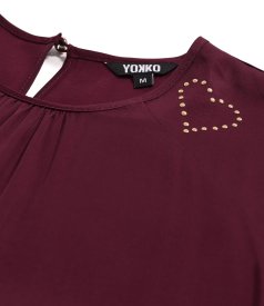 Relaxed-fit blouse in EcoVero viscose satin