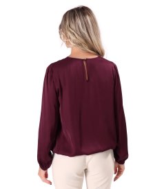 Relaxed-fit blouse in EcoVero viscose satin