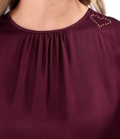 Relaxed-fit blouse in EcoVero viscose satin